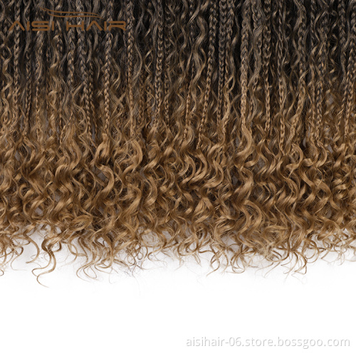 Aisi Hair Goddess Faux Locs Crochet Braids Hair Extensions Synthetic Curly End Faux Locks Braids Hairpieces For Black Women